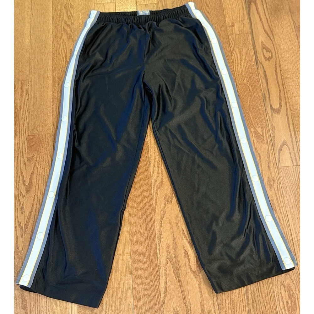 Vintage Old Navy Pants Mens S Black Dazzle Baggy Rip Away Wide Leg Track Y2K